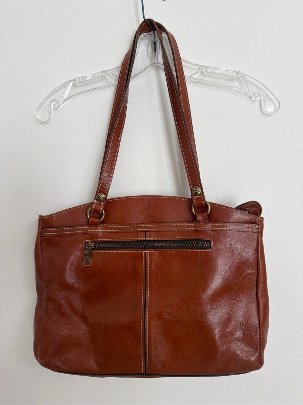 Patricia Nash Heritage Collection Tan Leather Poppy Tote Bag Shoulder Handbag